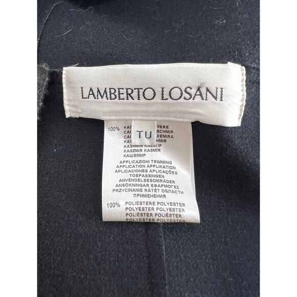 Lamberto Losani Hooded Poncho 100% Cashmere in Green - Picture 12 of 16